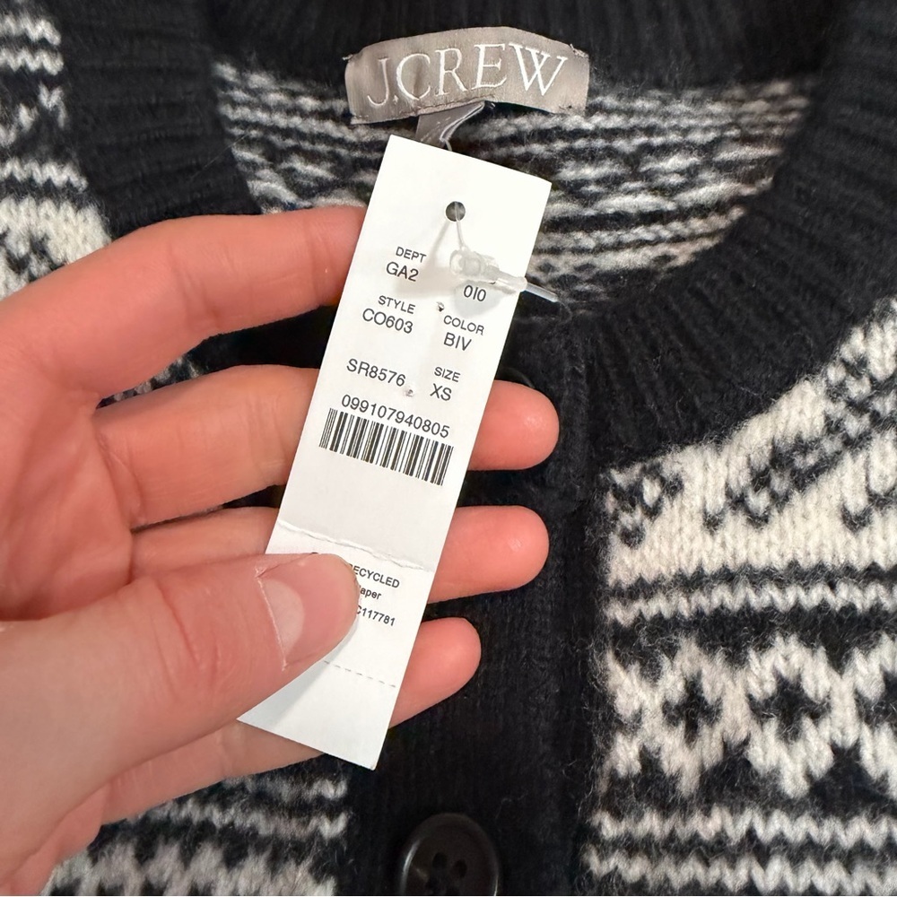 J crew Fair Isle cardigan in vintage wool - Picture 4 of 4